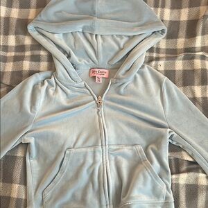 Juicy Couture Blue Zip-Up Hoodie Soft Fleece